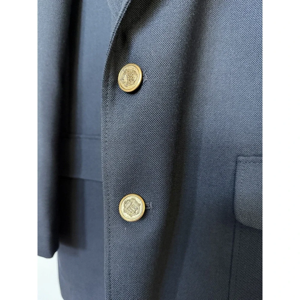 Vintage Barrington Navy Blue Gold Button Blazer Sport Coat Men's 44R